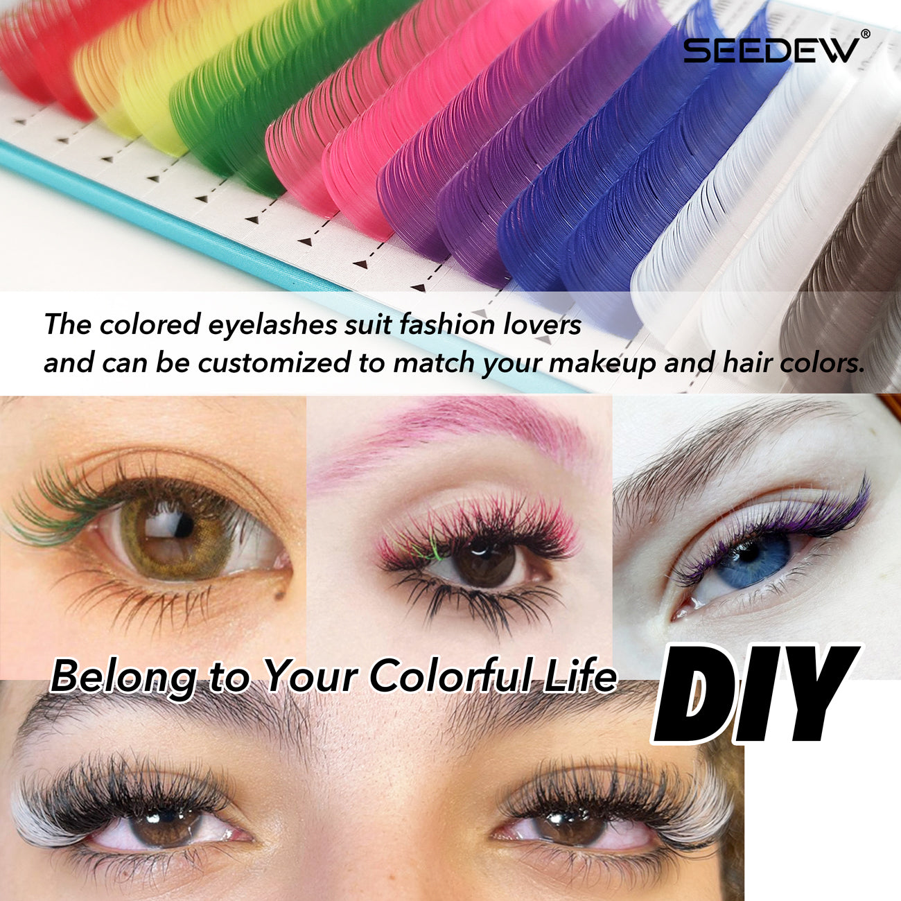 Mix 8 Colors Eyelash Extensions