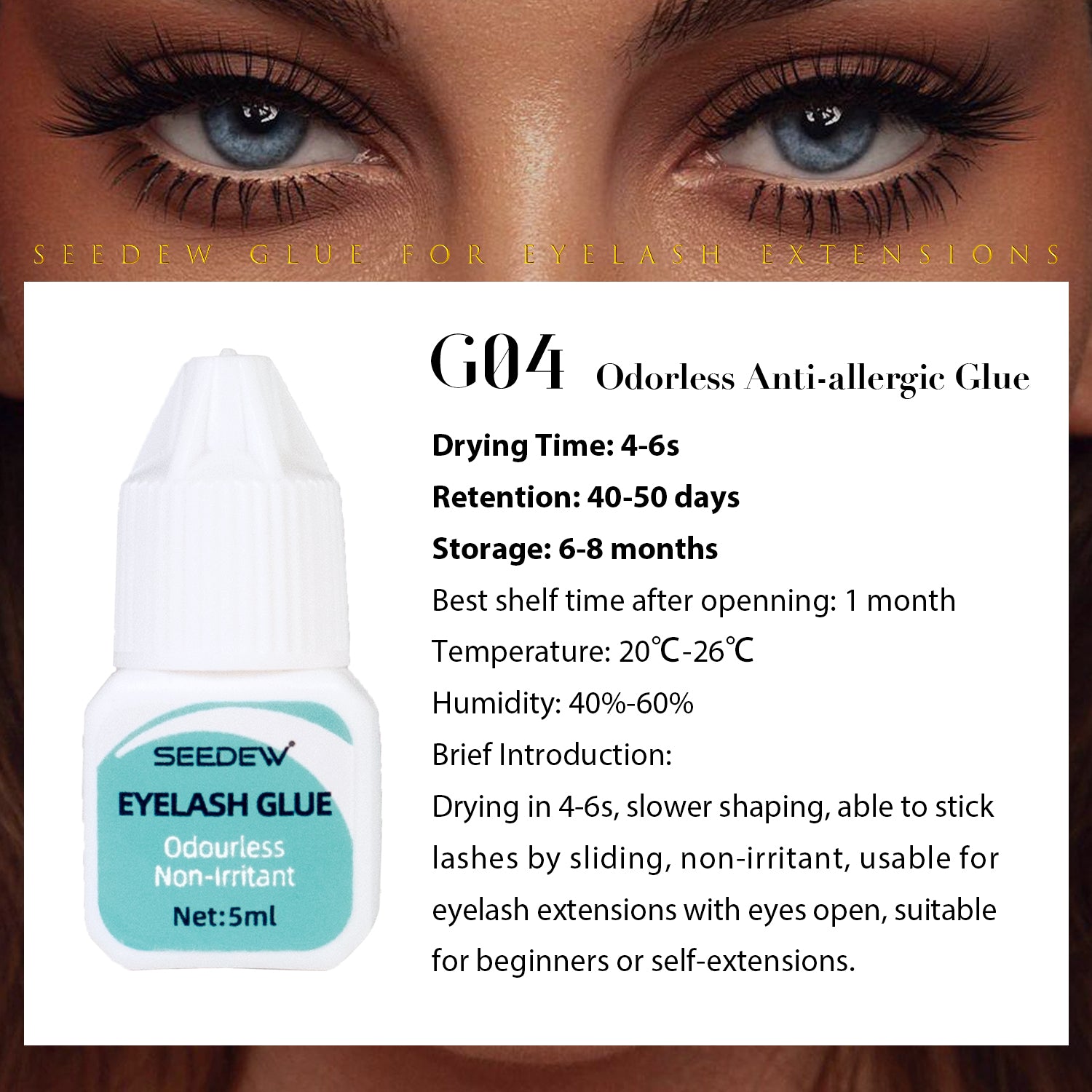 G04 Odorless Eyelash Glue 5ml