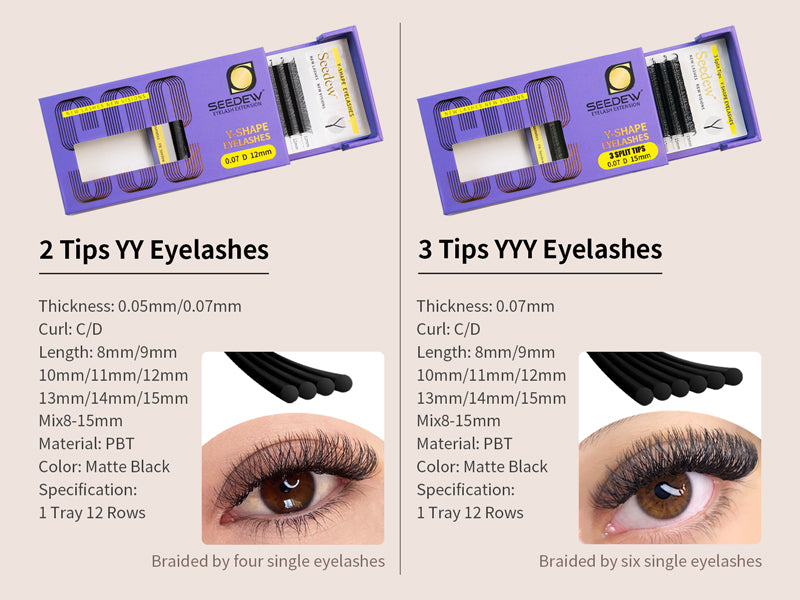 0.07mm Double Split Tips YY Eyelash Extensions